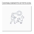 Pets benefits line icon
