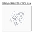 Pets benefits line icon