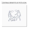 Pets benefits line icon