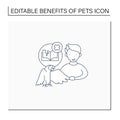 Pets benefits line icon