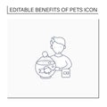 Pets benefits line icon