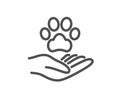 Pets care line icon. Veterinary clinic sign. Vector