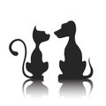 Pets cat and dog, illustration. Royalty Free Stock Photo