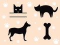 Pets Cat and Dog - Signs. Royalty Free Stock Photo