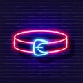 Pets collar neon icon. Vector illustration for design, website, pet shop, veterinary clinic. Veterinary medicine concept