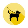 Pets, dog icon in long shadow style