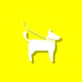 Pets, dog white icon with shadow