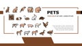 Pets Domestic Animal Landing Header Vector