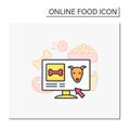 Pets food delivery color icon