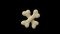 Pets Food Symbol - Bone Shape Dog Food Rotation on 3D Animation