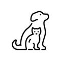 Black line icon for Pets, tamed and animal