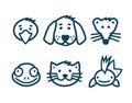 Pets icons set