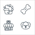 pets line icons. linear set. quality vector line set such as dog, pet shop, bone Royalty Free Stock Photo