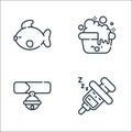 pets line icons. linear set. quality vector line set such as anesthesia, collar, bathing