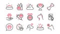 Pets line icons set. Veterinary, cat food and dog care icons. Vector Royalty Free Stock Photo