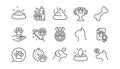 Pets line icons set. Veterinary, cat food and dog care icons. Vector