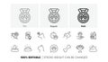 Pets line icons set. Veterinary, cat food and dog care icons. Line icons. Vector Royalty Free Stock Photo