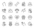 Pets line icons. Veterinary, dog care and cat food icons. Vector Royalty Free Stock Photo