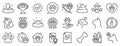 Pets line icons. Veterinary, dog care and cat food icons. Vector