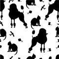 Pets silhouette seamless pattern Royalty Free Stock Photo