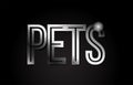 pets silver metal word text typography design logo icon