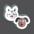 Pets Sticker in trendy isolated on black background Royalty Free Stock Photo