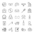 Pets supplies linear icons set Royalty Free Stock Photo