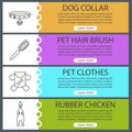 Pets supplies web banner templates set Royalty Free Stock Photo