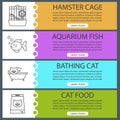 Pets supplies web banner templates set Royalty Free Stock Photo