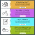 Pets supplies web banner templates set Royalty Free Stock Photo