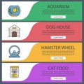 Pets suppplies web banner templates set Royalty Free Stock Photo