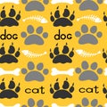 Pets Textile Pattern. Vector seamless.