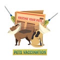 Pets Vaccination Orthogonal background Composition