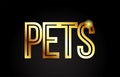 pets word text typography gold golden design logo icon