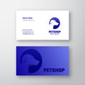Petshop Abstract Vector Sign, Symbol or Logo Logo and Business Card Template. Negative Space Dog Silhouette with