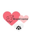 PetShop Logo.logo petshop love dog. Royalty Free Stock Photo