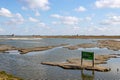 Petten aan Zee, Noord-Holland, Netherlands. April 16, 2021. Safe haven for birds during migration, swamps and puddles Royalty Free Stock Photo