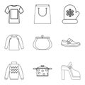 Petticoat government icons set, outline style