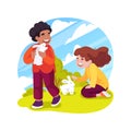 Petting zoo isolated cartoon vector illustration.