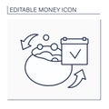 Petty cash line icon