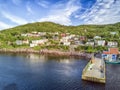 Petty Harbour with two piers during summer sunset, Newfoundland, Canada Royalty Free Stock Photo