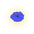 Petunia flower icon, comics style Royalty Free Stock Photo