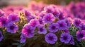 petunia flowers blurred nature background