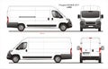 Peugeot Boxer Cargo Delivery Van 2017 L4H2 Blueprint Royalty Free Stock Photo