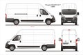 Peugeot Boxer Cargo Delivery Van 2017 L4H3 Blueprint Royalty Free Stock Photo