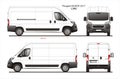 Peugeot Boxer Cargo Delivery Van 2017 L3H2 Blueprint Royalty Free Stock Photo