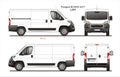 Peugeot Boxer Cargo Delivery Van 2017 L2H1 Blueprint Royalty Free Stock Photo