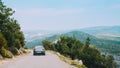 Peugeot 407 car on background of French mountain nature landscap Royalty Free Stock Photo