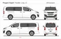 Peugeot Expert Traveller Long Van L3 2016-present Royalty Free Stock Photo