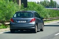 Peugeot 207 French car driving on a highway Royalty Free Stock Photo